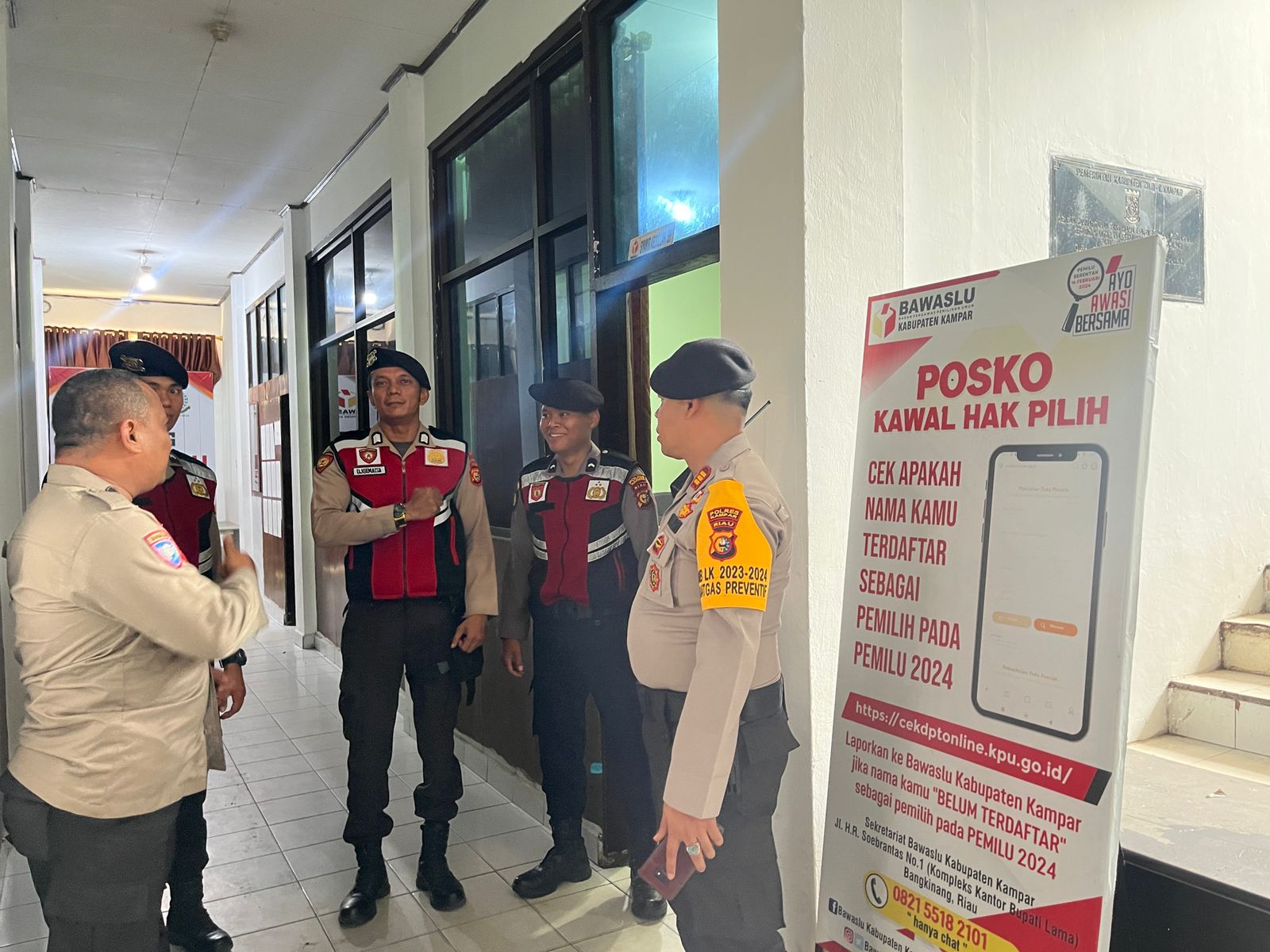 Tingkatkan intensitas Patroli Sat Samapta Polres Kampar Ke KPU dan Bawaslu